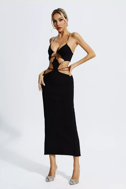 Vestido recortes e costas nuas - Aura