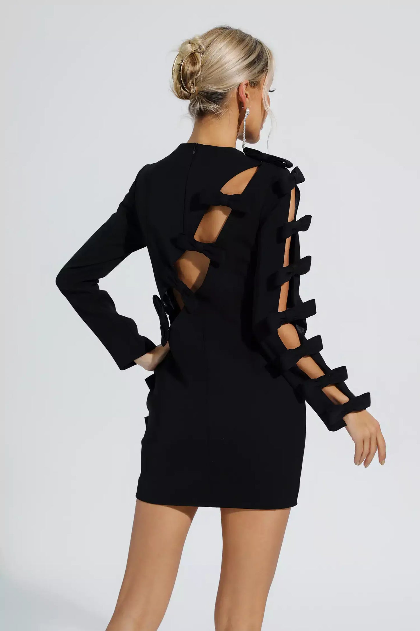 Vestido com laço vazado - Adrien