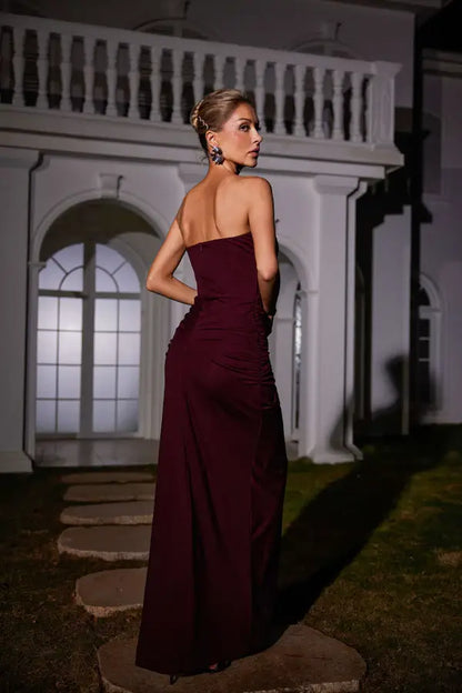 Vestido sem alças franzido - Galie