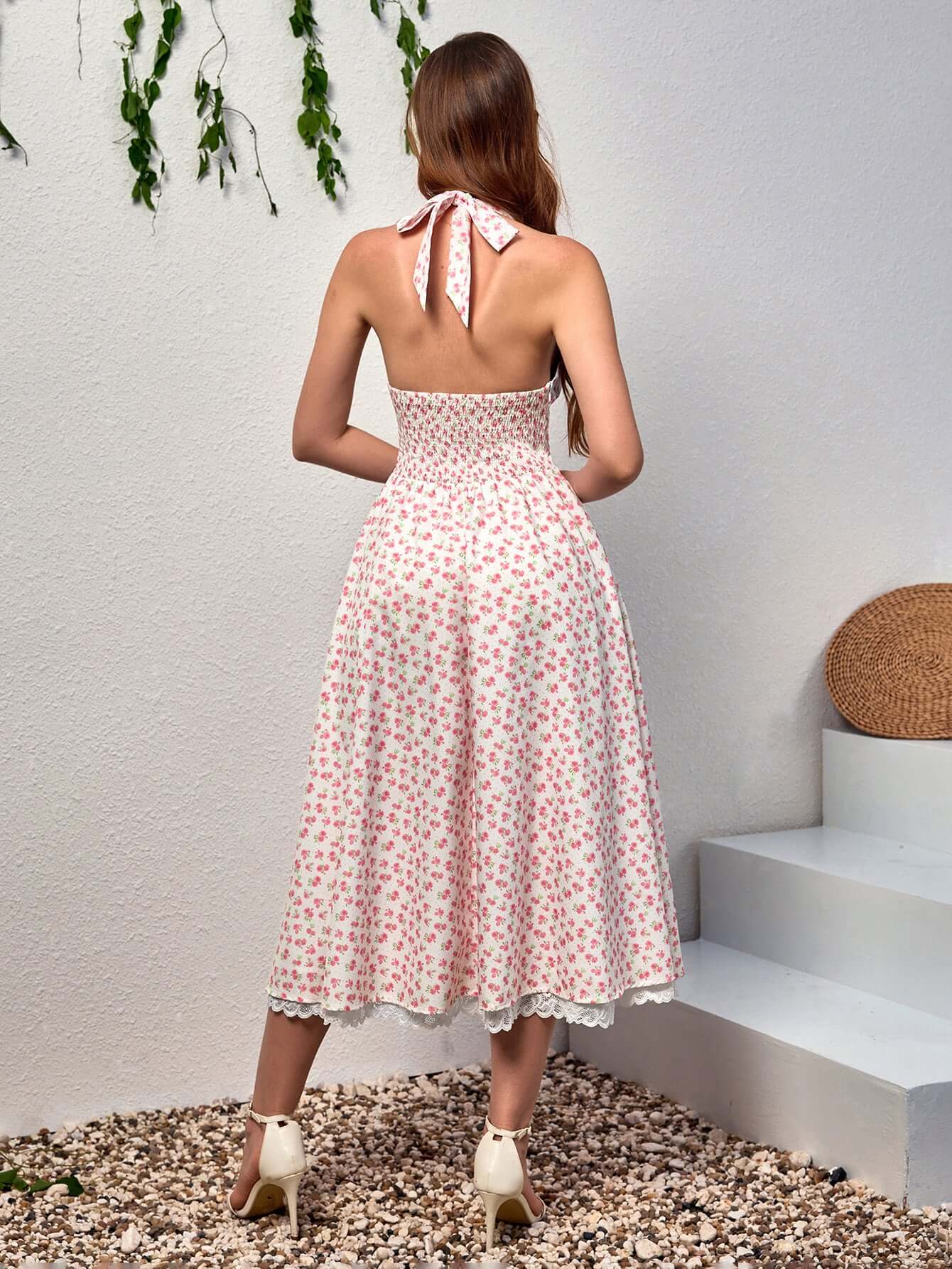 Vestido decote V sem costas - Vicky