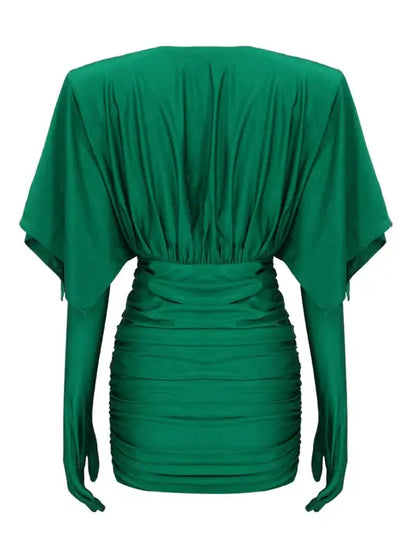 Vestido ombreiras decotado - Dania