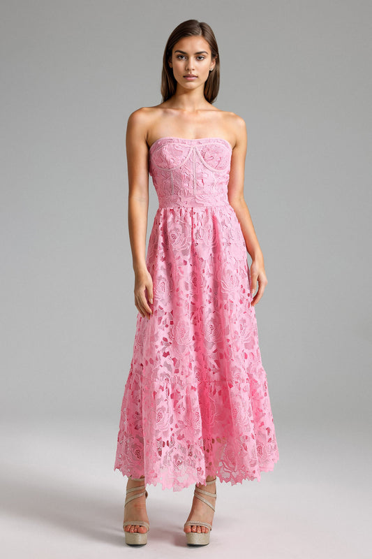Vestido de renda sem alças - Flavia