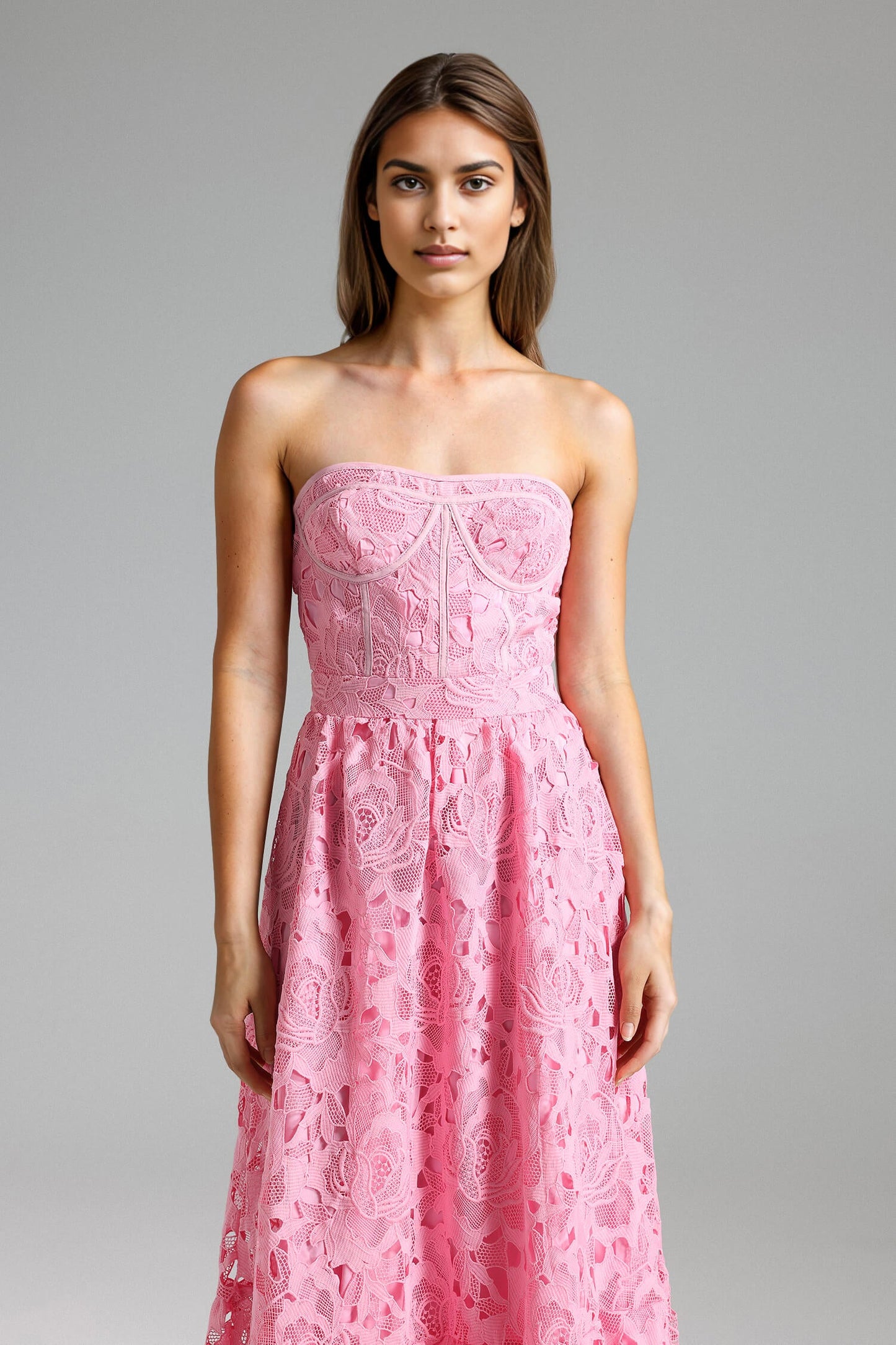Vestido de renda sem alças - Flavia