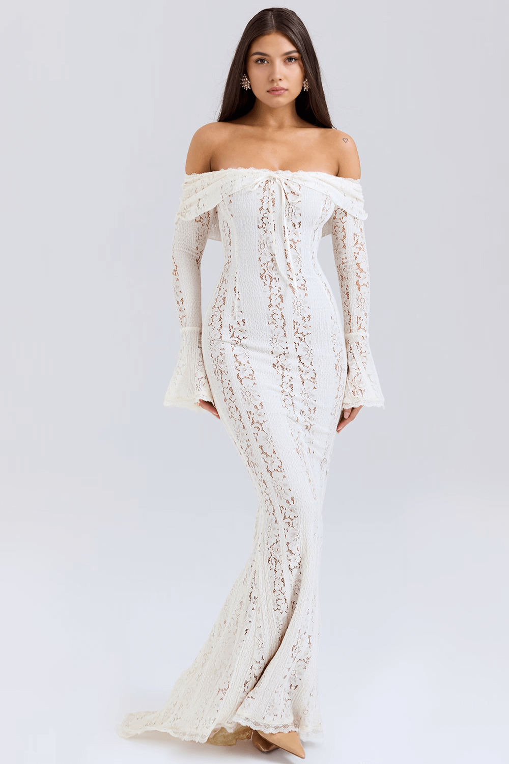 Vestido renda ombro a ombro - Brunela
