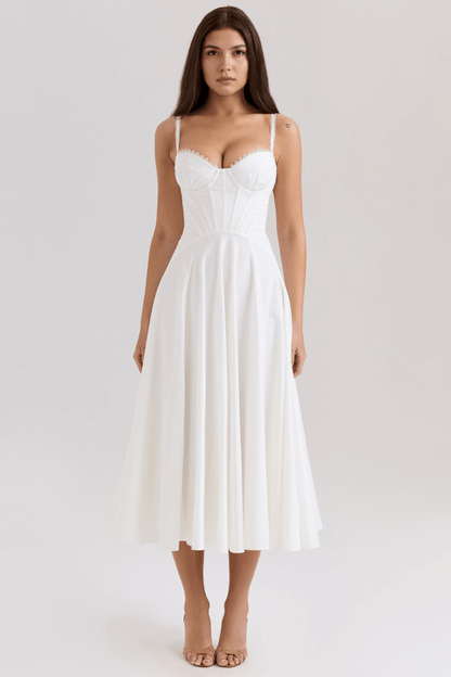 Vestido corset floral de alças - Tilia