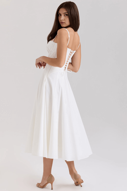 Vestido corset floral de alças - Tilia