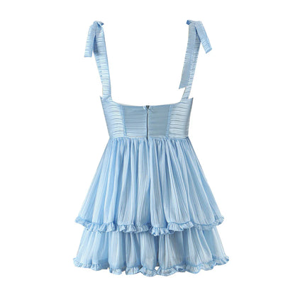 Vestido chiffon com babados - Felice