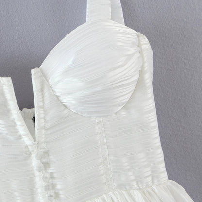Vestido chiffon com babados - Felice
