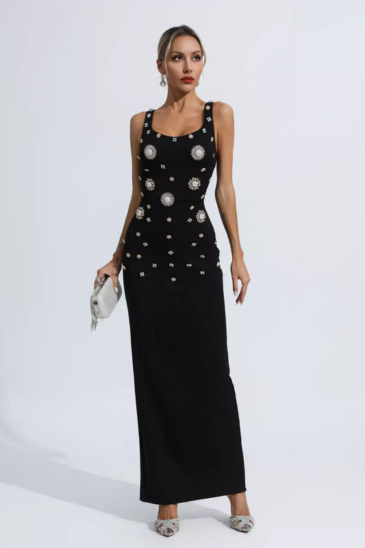 Vestido longo com pedraria - Karen
