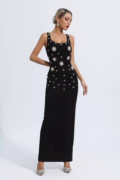 Vestido longo com pedraria - Karen