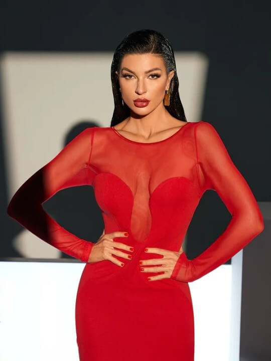 Vestido transparência - Lilla