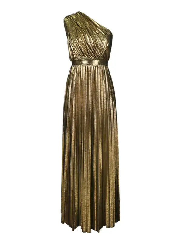 Vestido plissado ombro só - Tulip
