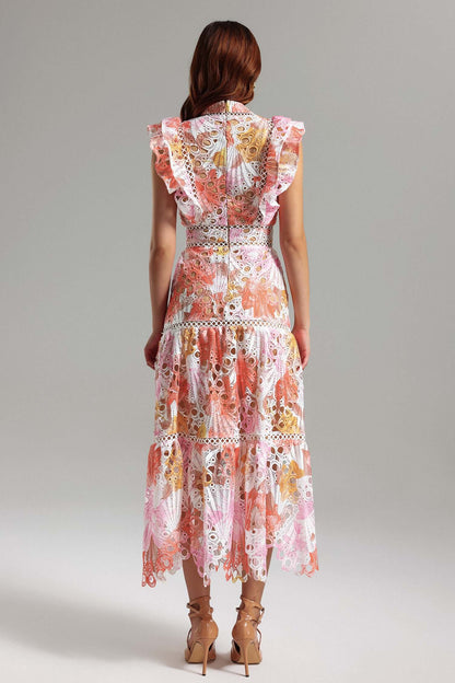 Vestido de gola renda - Fribey