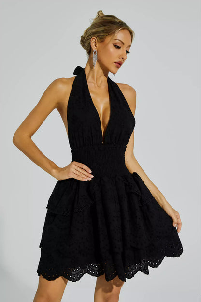 Vestido renda evasê frente única - Bella