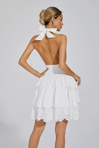 Vestido renda evasê frente única - Bella