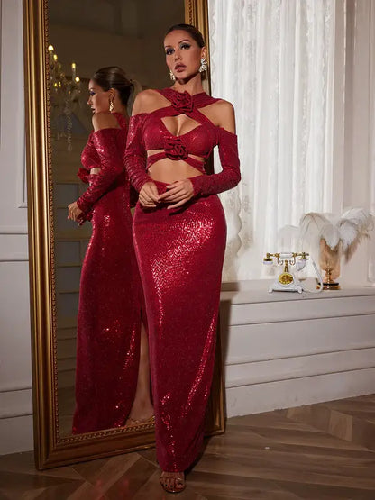 Vestido com recorte e brilho - Mel