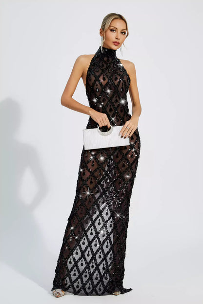 Vestido transparência e pedraria - Liona