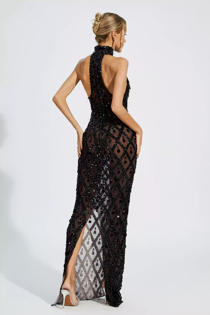 Vestido transparência e pedraria - Liona