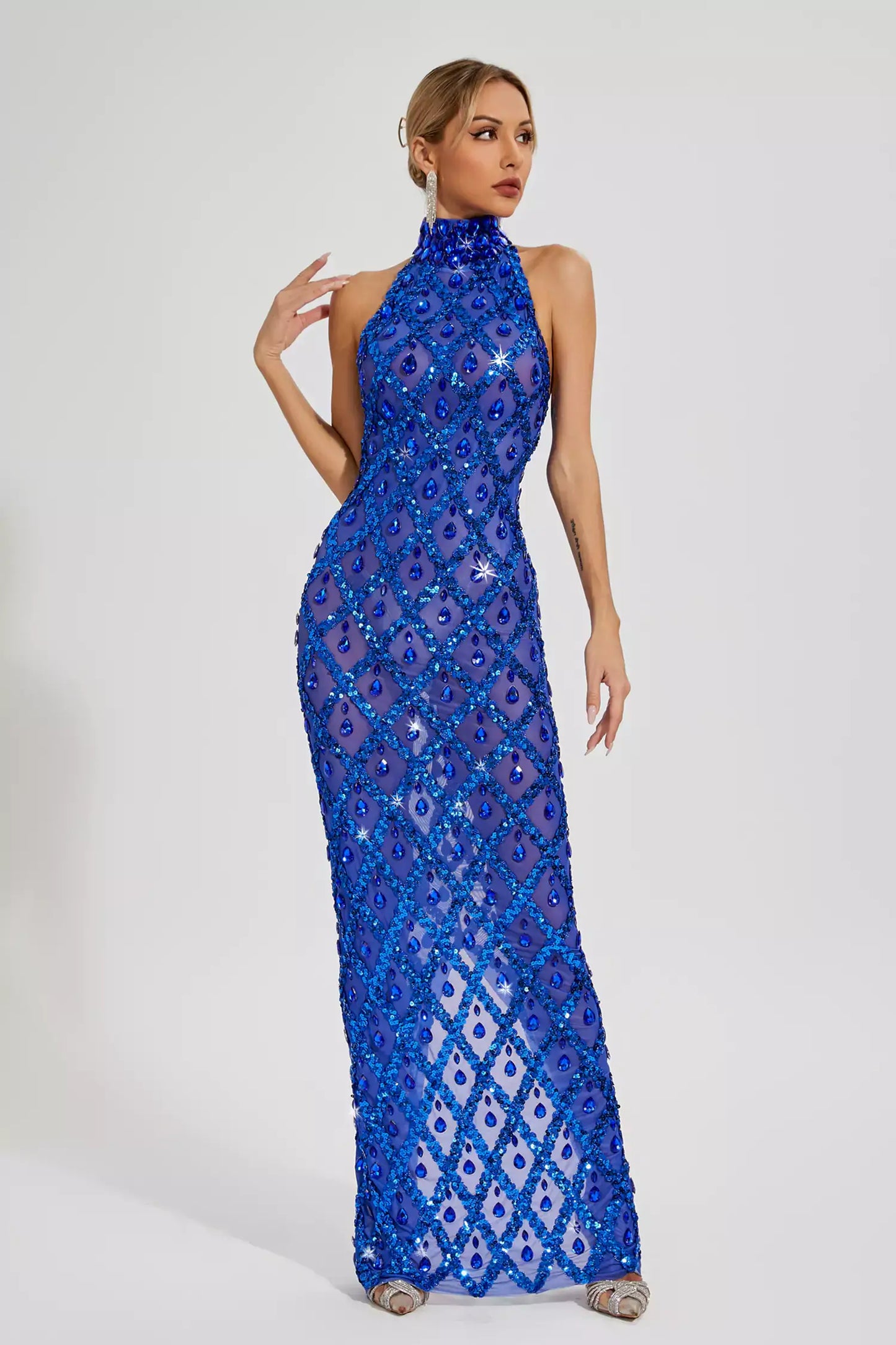 Vestido transparência e pedraria - Liona