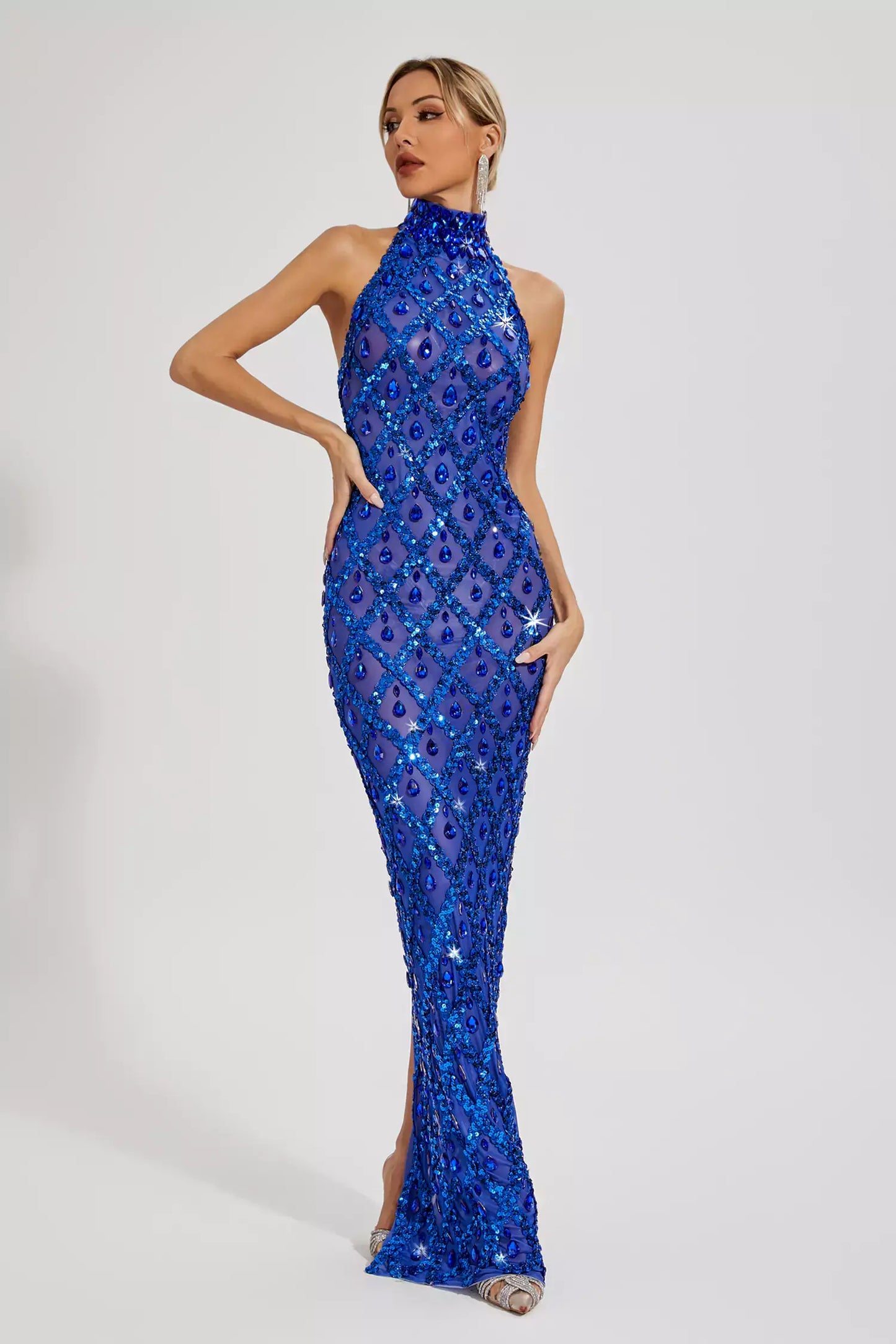 Vestido transparência e pedraria - Liona