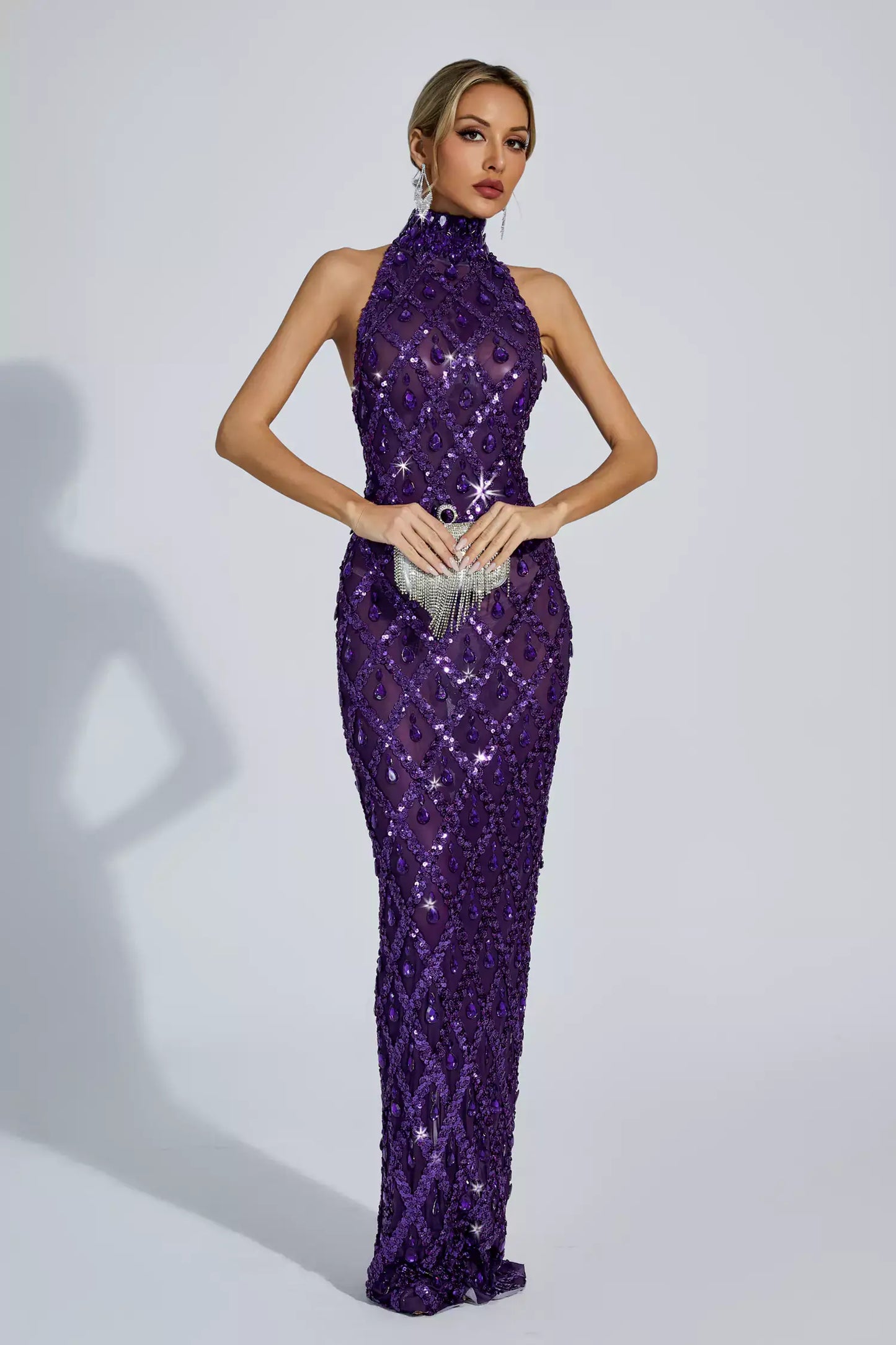 Vestido transparência e pedraria - Liona
