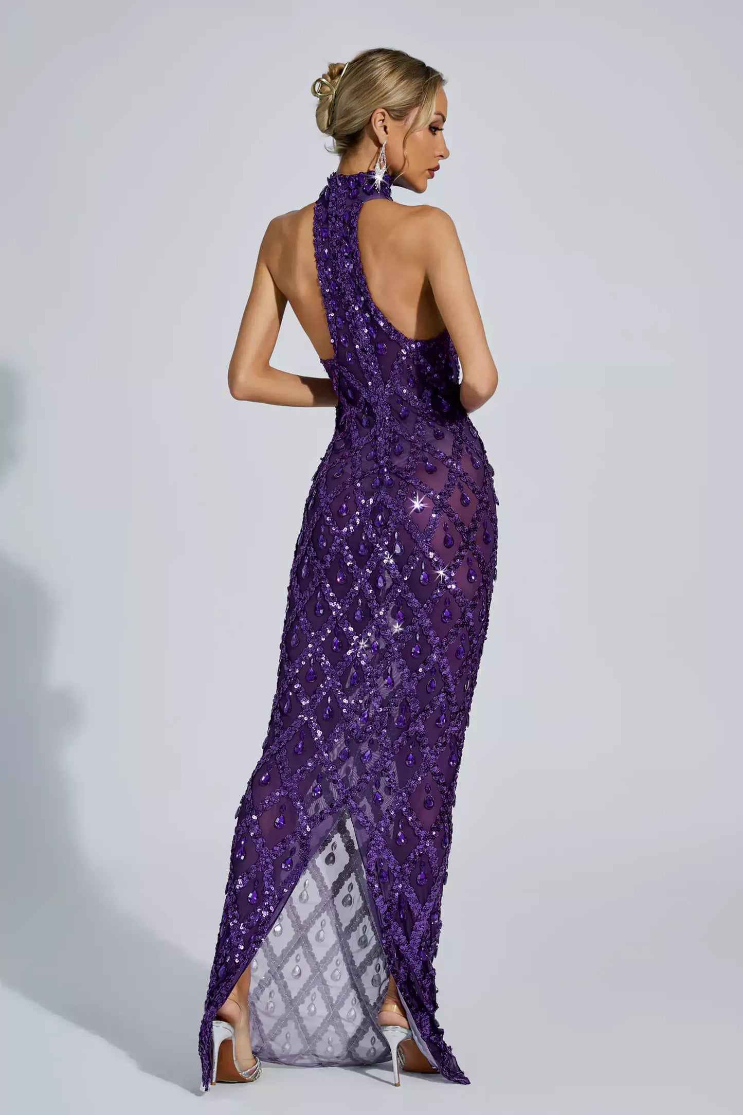 Vestido transparência e pedraria - Liona