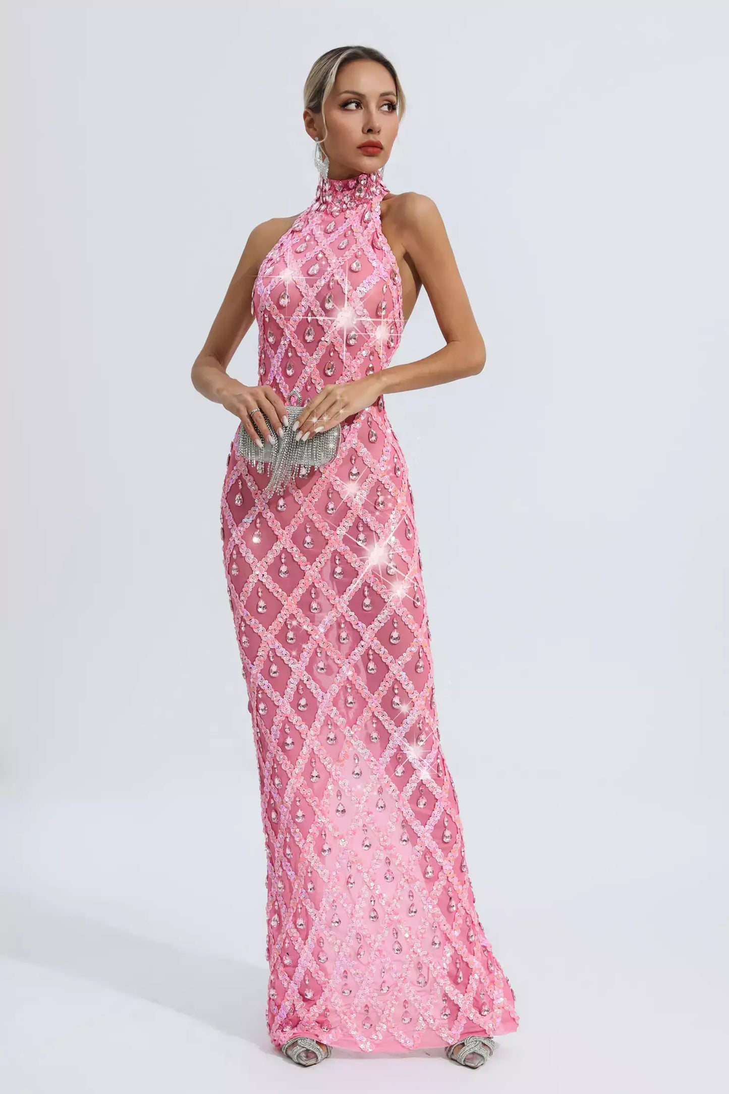 Vestido transparência e pedraria - Liona