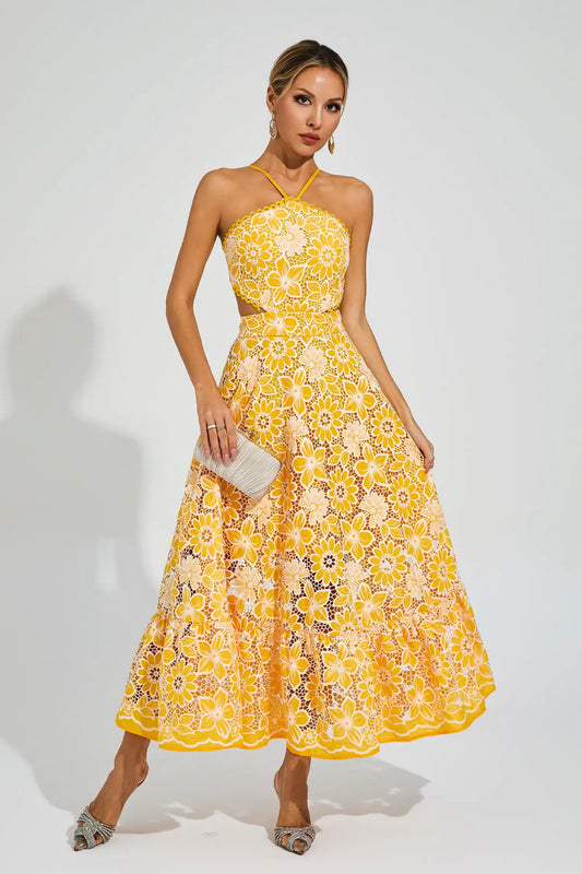 Vestido bordados com alças - Laine