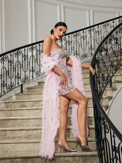 Vestido lantejoulas luxo - Inara