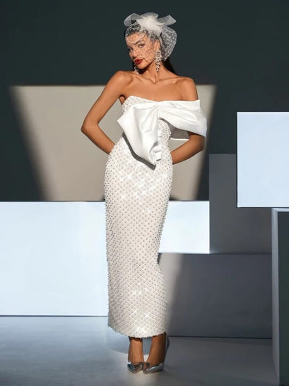 Vestido bordado um ombro só - Tania