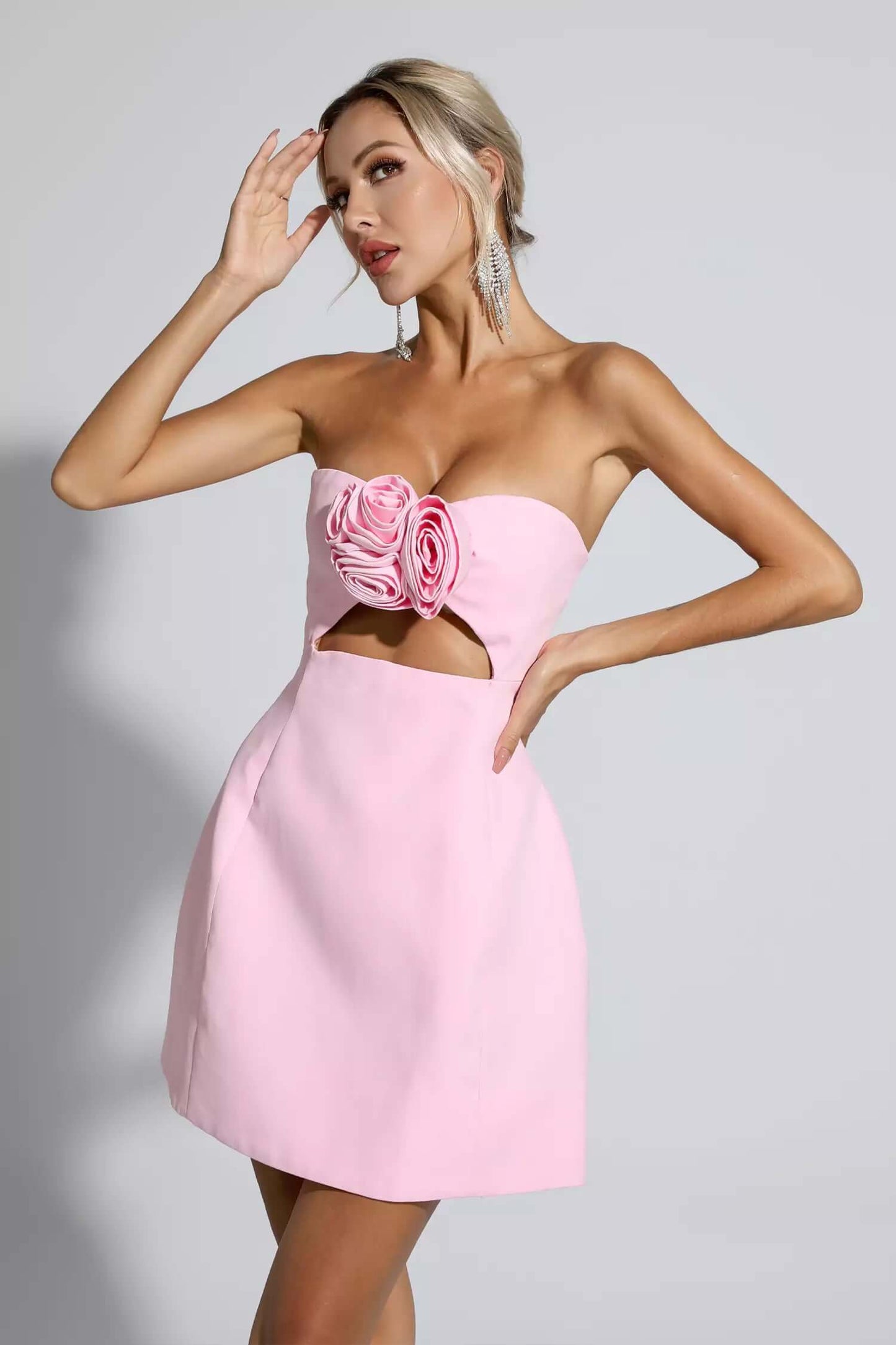 Vestido sem alças com flor - Lavinia