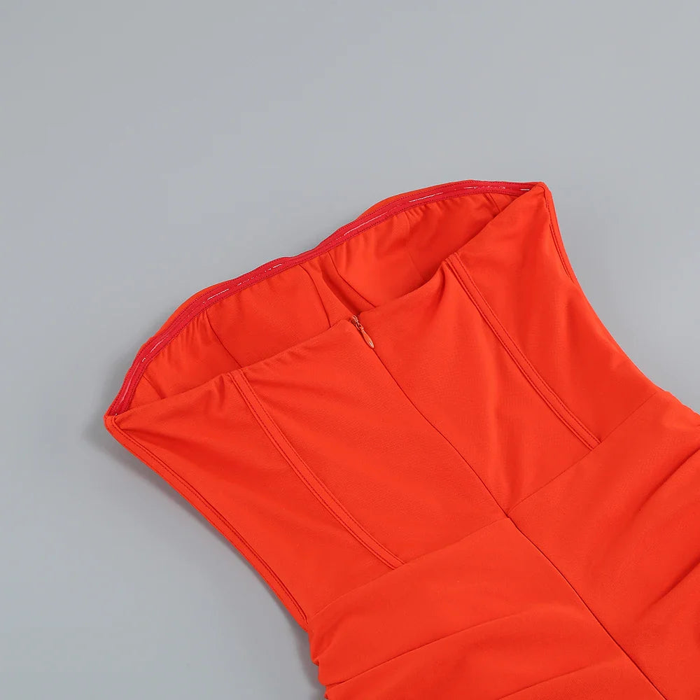Vestido sem alças franzido - Galie
