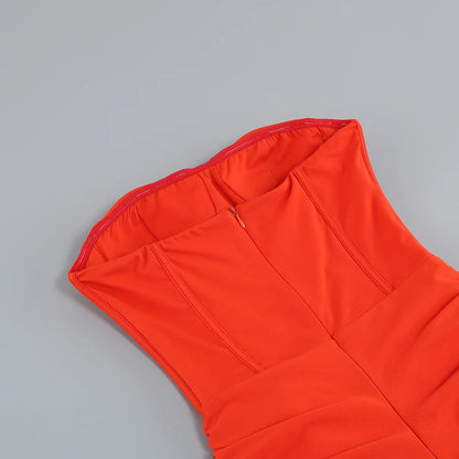 Vestido sem alças franzido - Galie