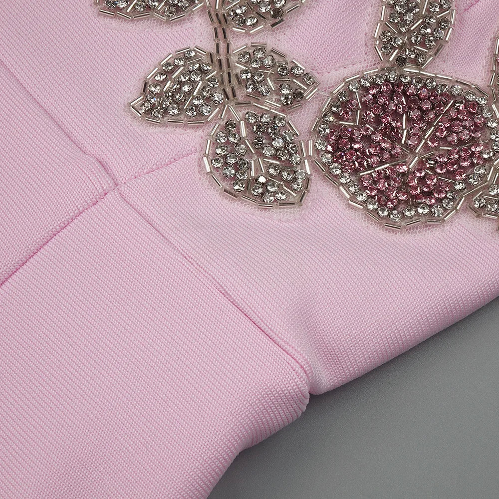 Vestido longo sem alças bordado - Sheila