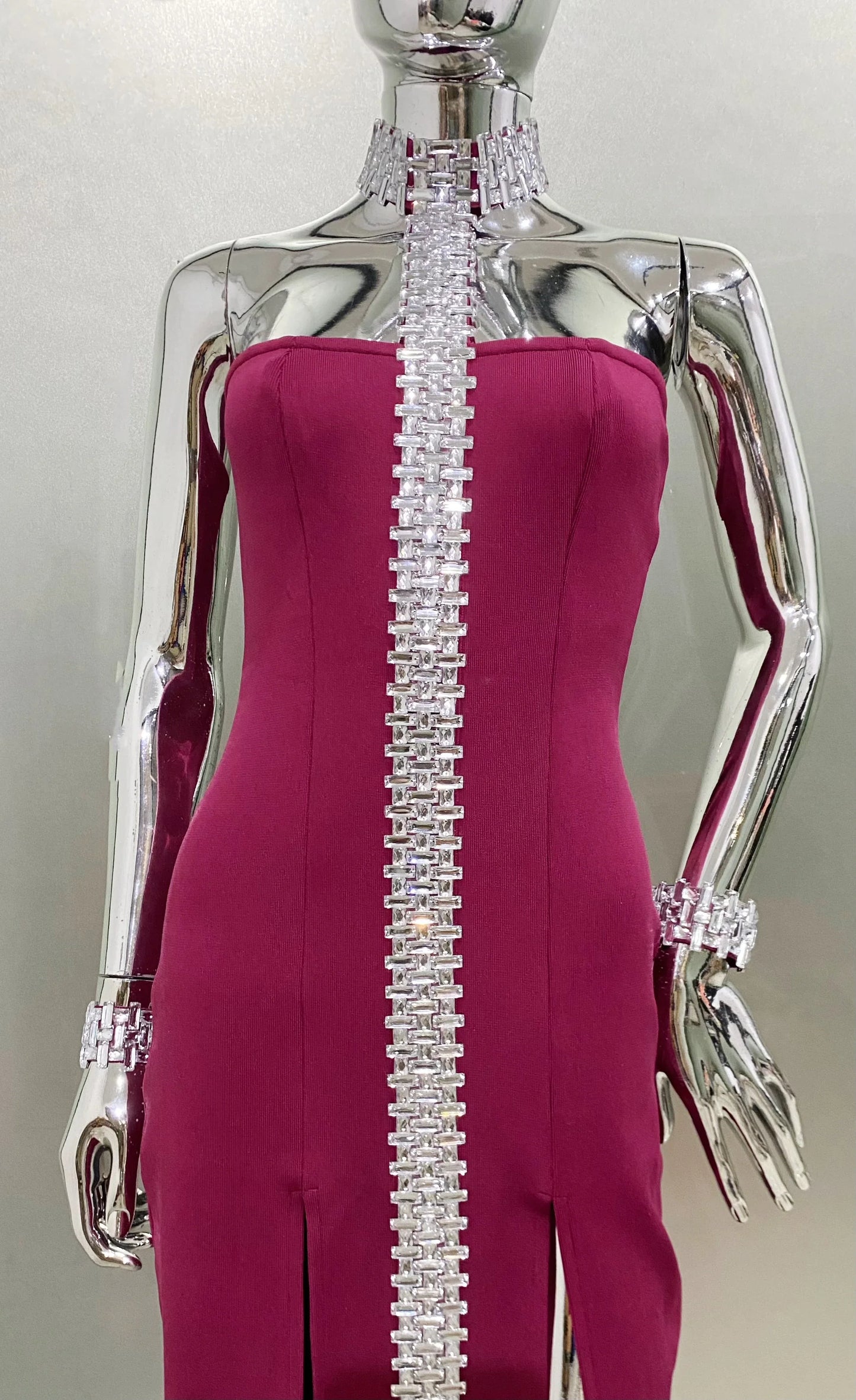 Vestido gargantilha de cristal - Renna