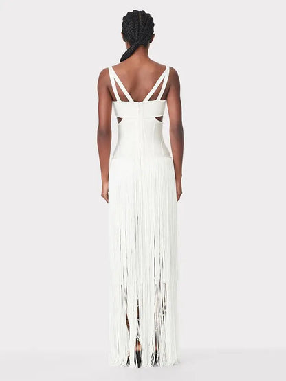 Vestido bandagem franjas - Emer