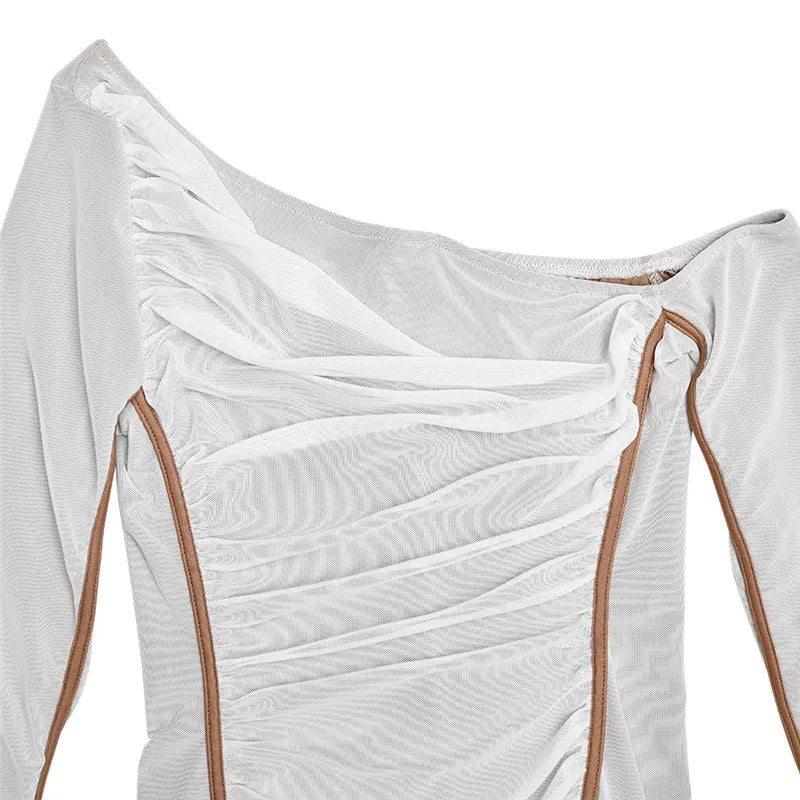 Vestido de manga gola diagonal - Anatole