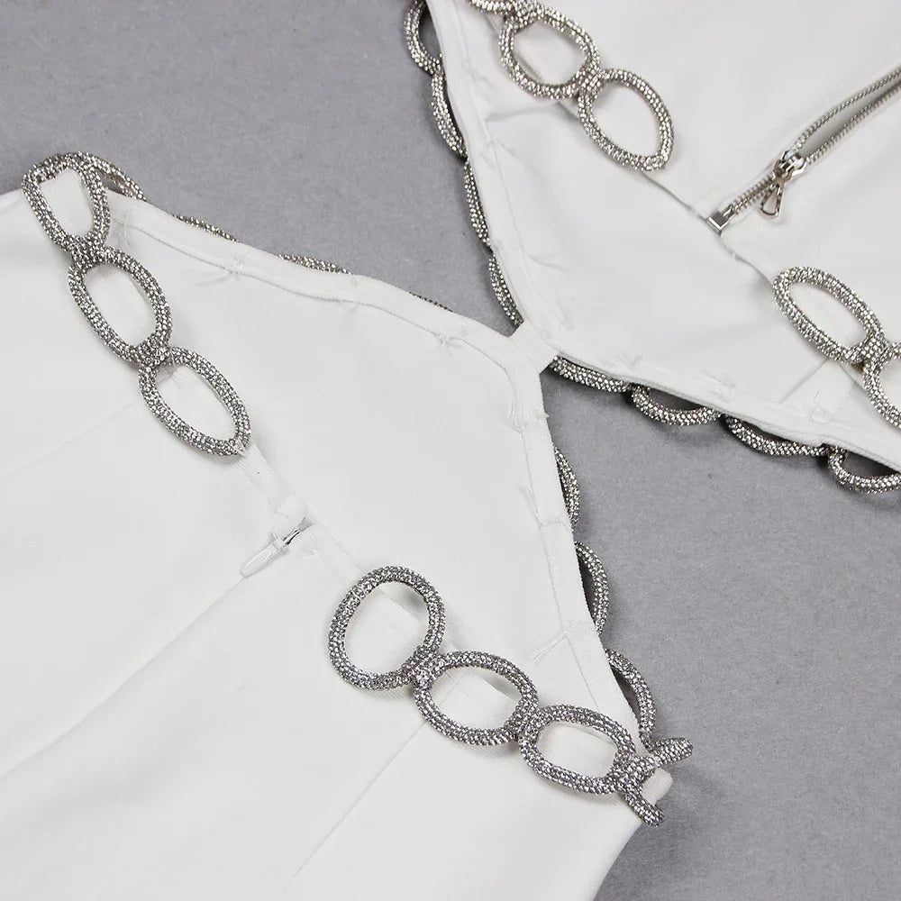 Vestido recorte com strass - Flika
