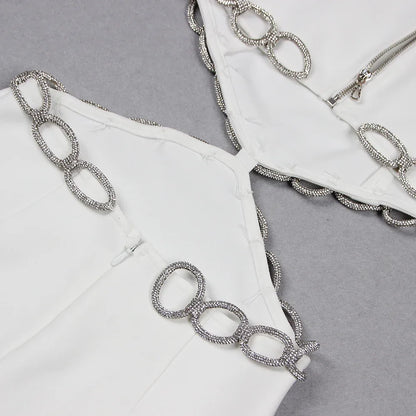 Vestido recorte com strass - Flika