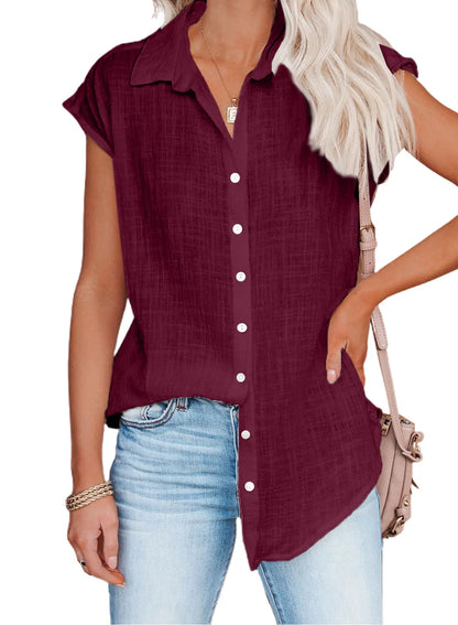 Camisa manga curta de botão - Glicia