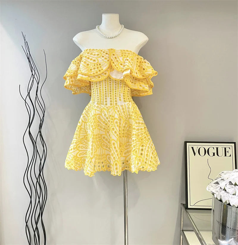 Vestido de lazy babados - Rovenia