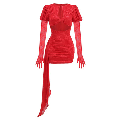 Vestido drapeado de manga - Elisan