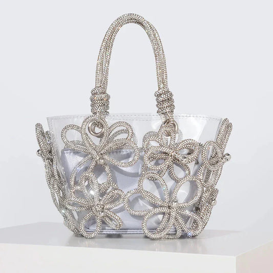 Bolsa transparente flor diamante - Cassia