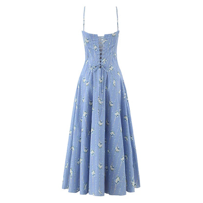 Vestido corset floral de alças - Tilia