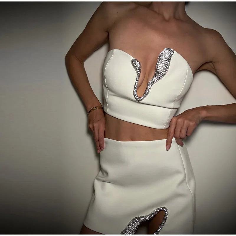 Conjunto recorte de strass - Eve