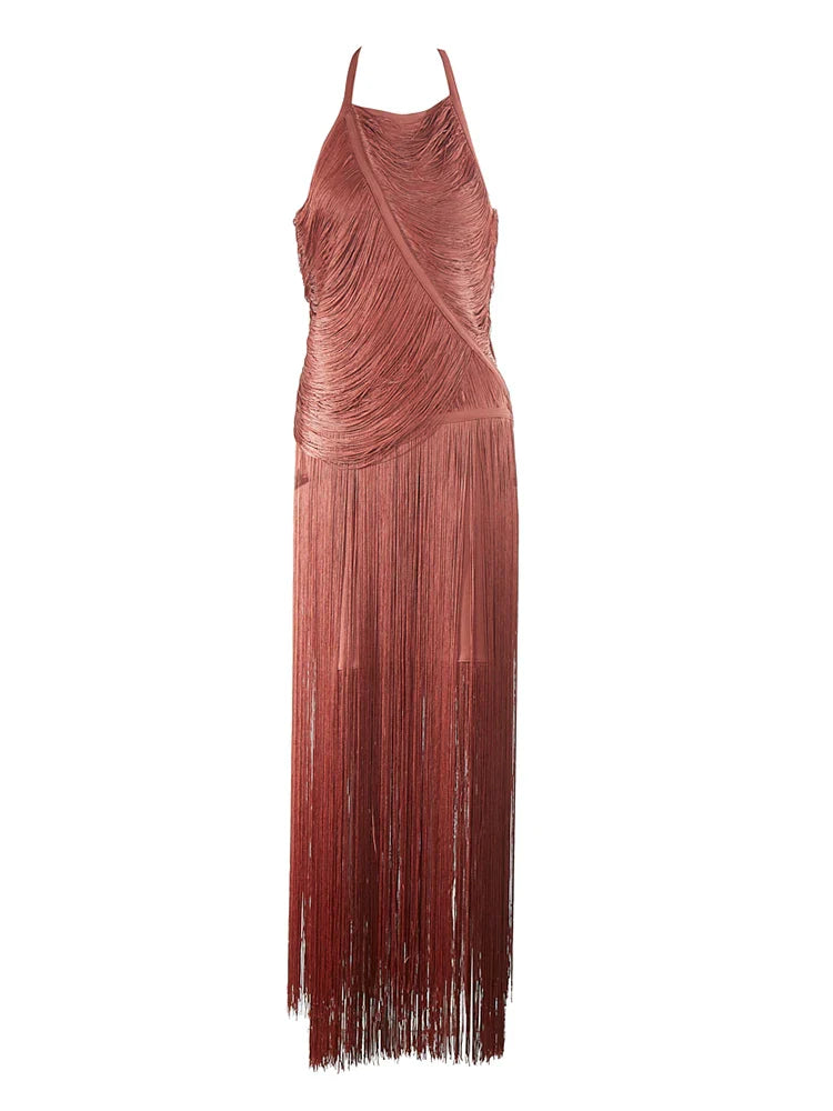 Vestido frente única franjas - Darren