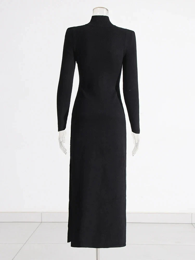 Vestido gola alta com cintos - Ruby