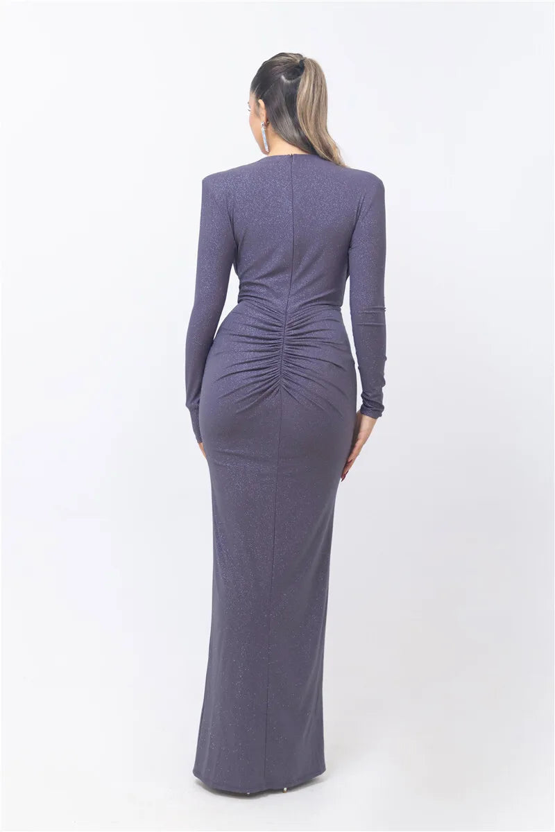 Vestido brilhante com decote V - Tulian