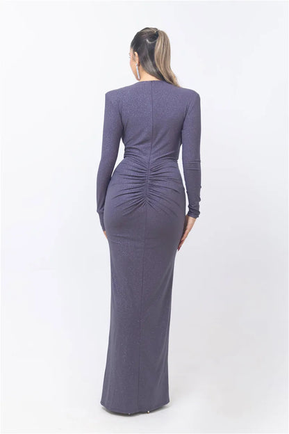 Vestido brilhante com decote V - Tulian