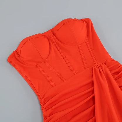 Vestido sem alças franzido - Galie